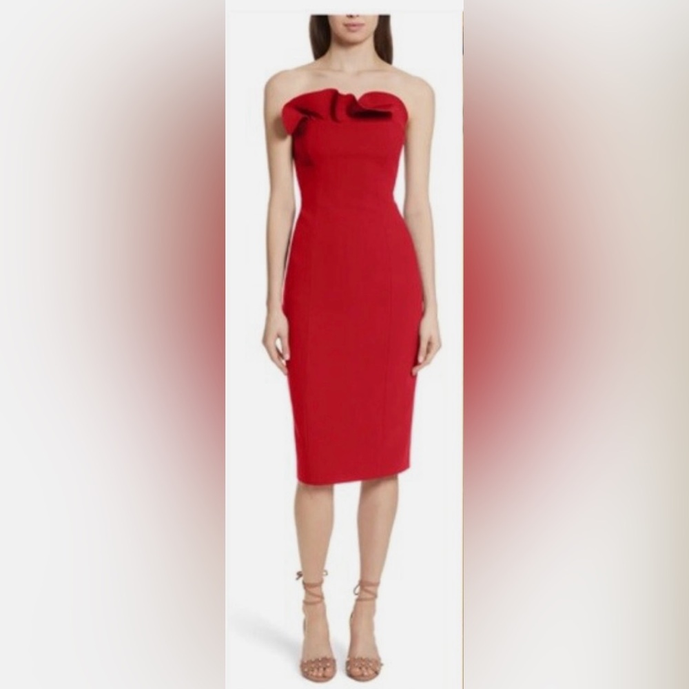 Cinq à Sept Strapless Red Dress